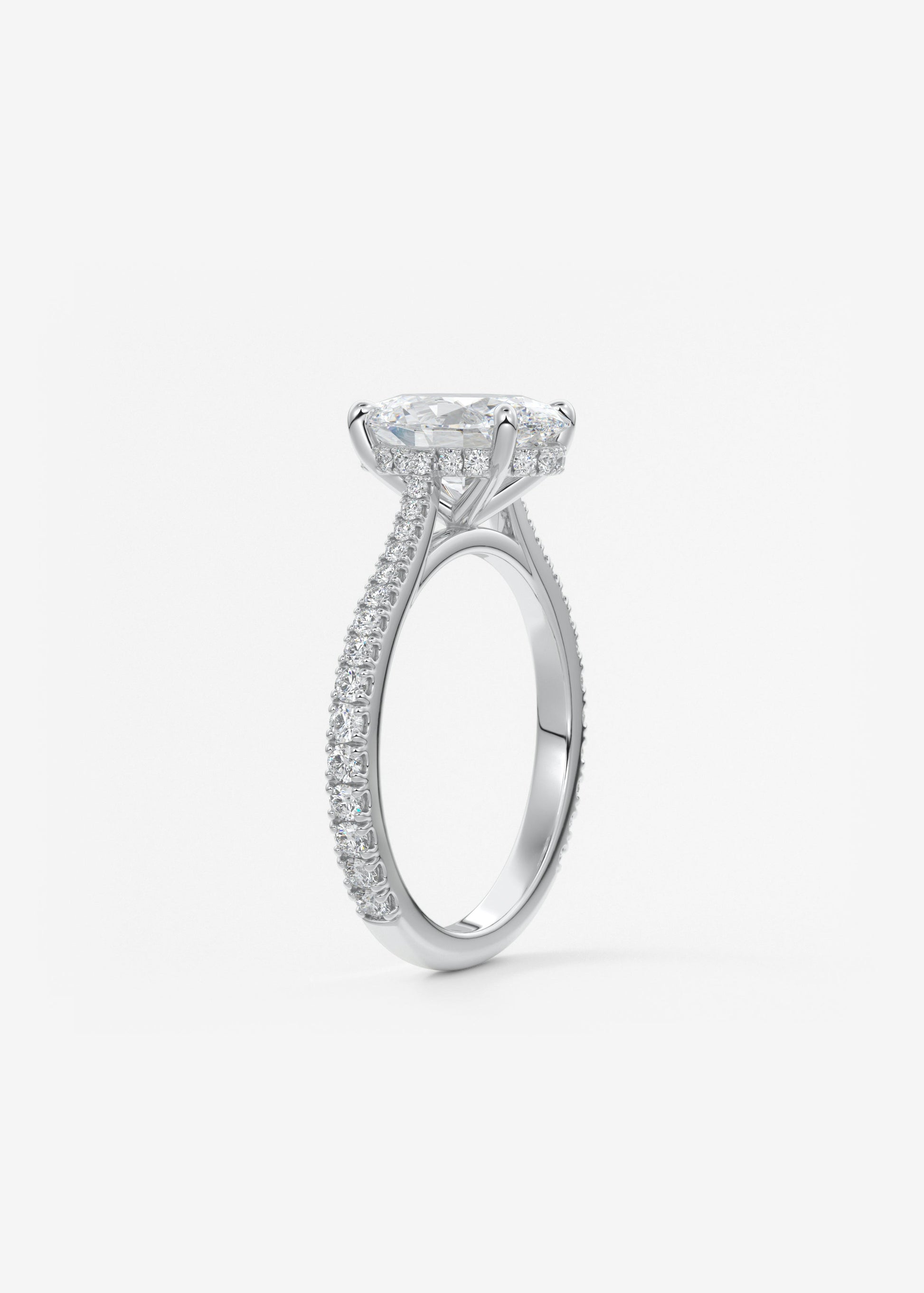 Oval Solitaire With Raised Basket Gallery Lab Grown Diamond Engagement Ring
