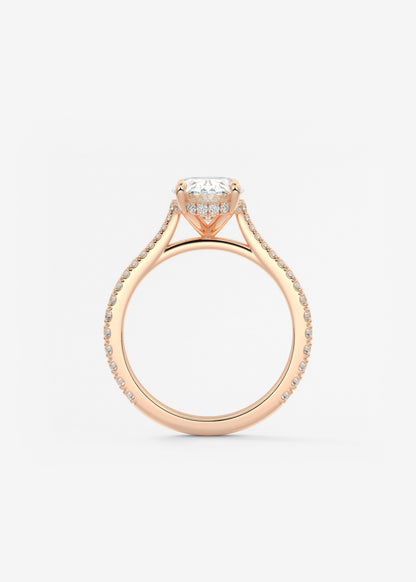 Oval Solitaire With Raised Basket Gallery Lab Grown Diamond Engagement Ring