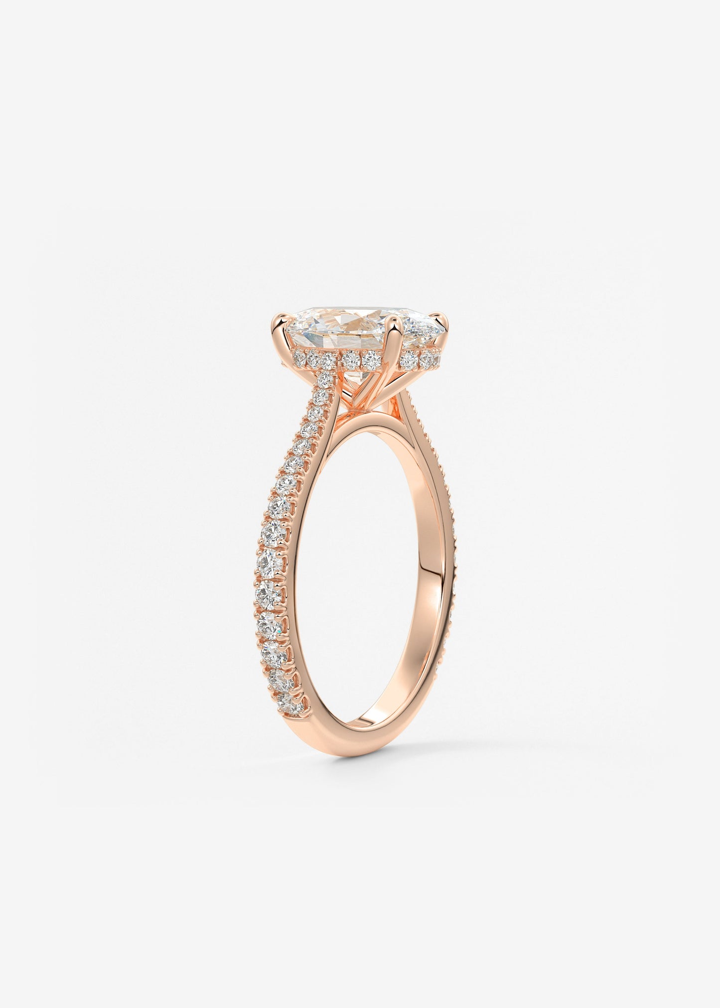 Oval Solitaire With Raised Basket Gallery Lab Grown Diamond Engagement Ring