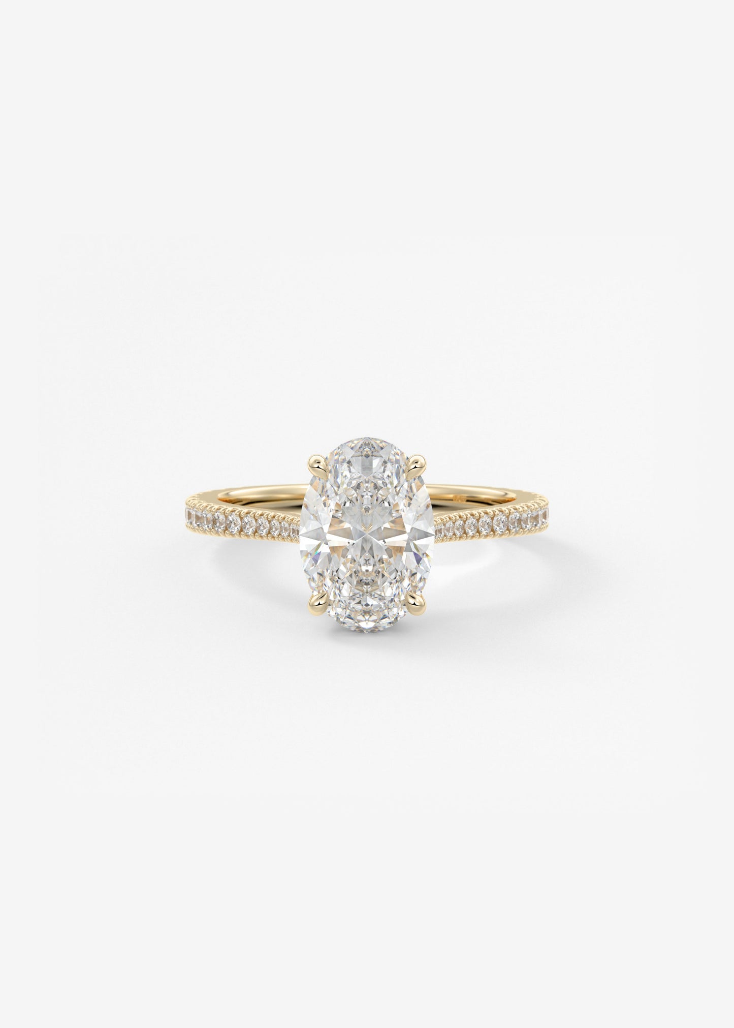 Oval Solitaire With Raised Basket Gallery Lab Grown Diamond Engagement Ring