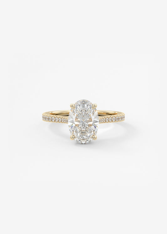 Oval Solitaire With Raised Basket Gallery Lab Grown Diamond Engagement Ring