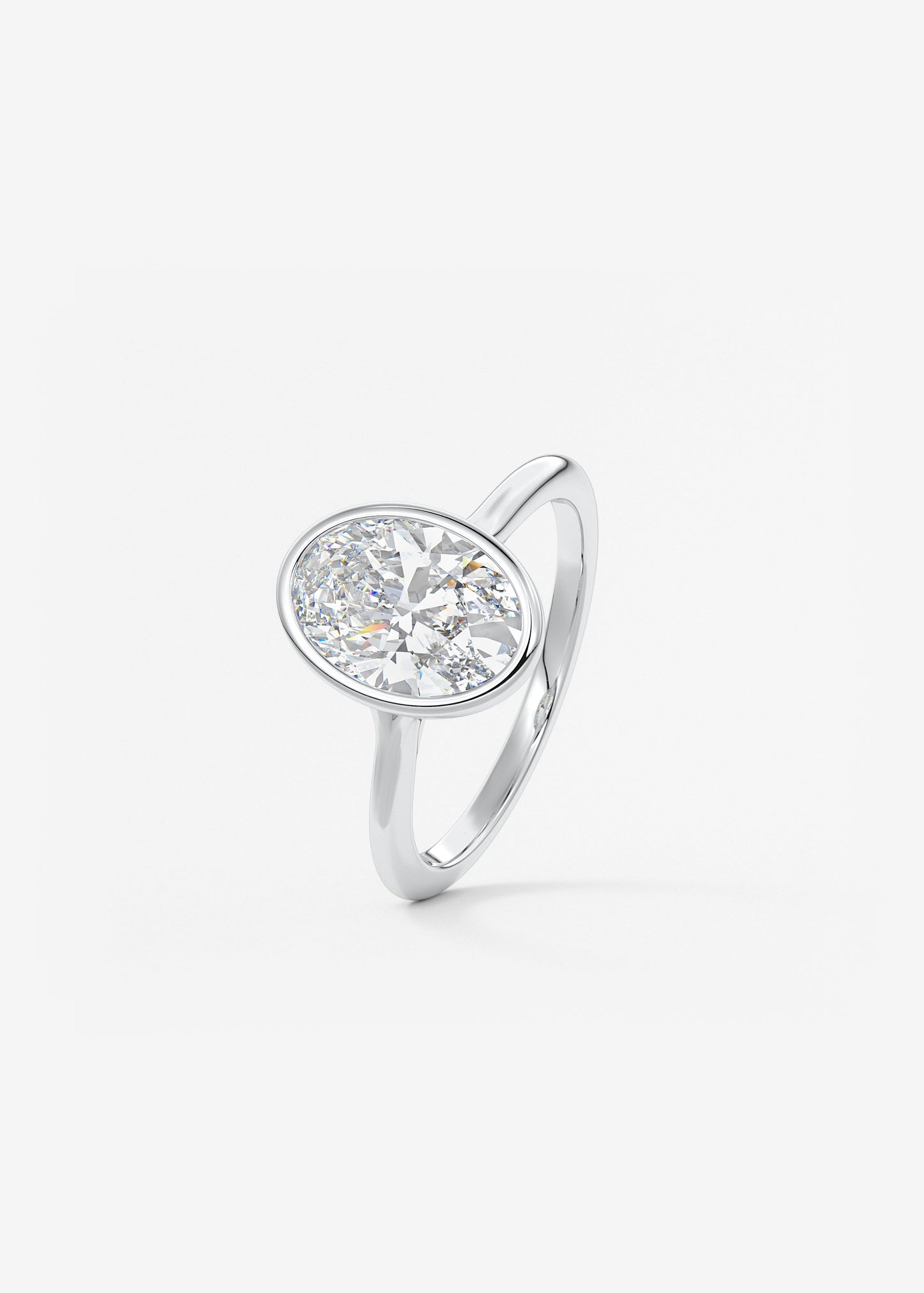 Oval Solitaire With Raised Basket Gallery Lab Grown Diamond Engagement Ring