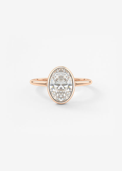 Oval Solitaire With Raised Basket Gallery Lab Grown Diamond Engagement Ring