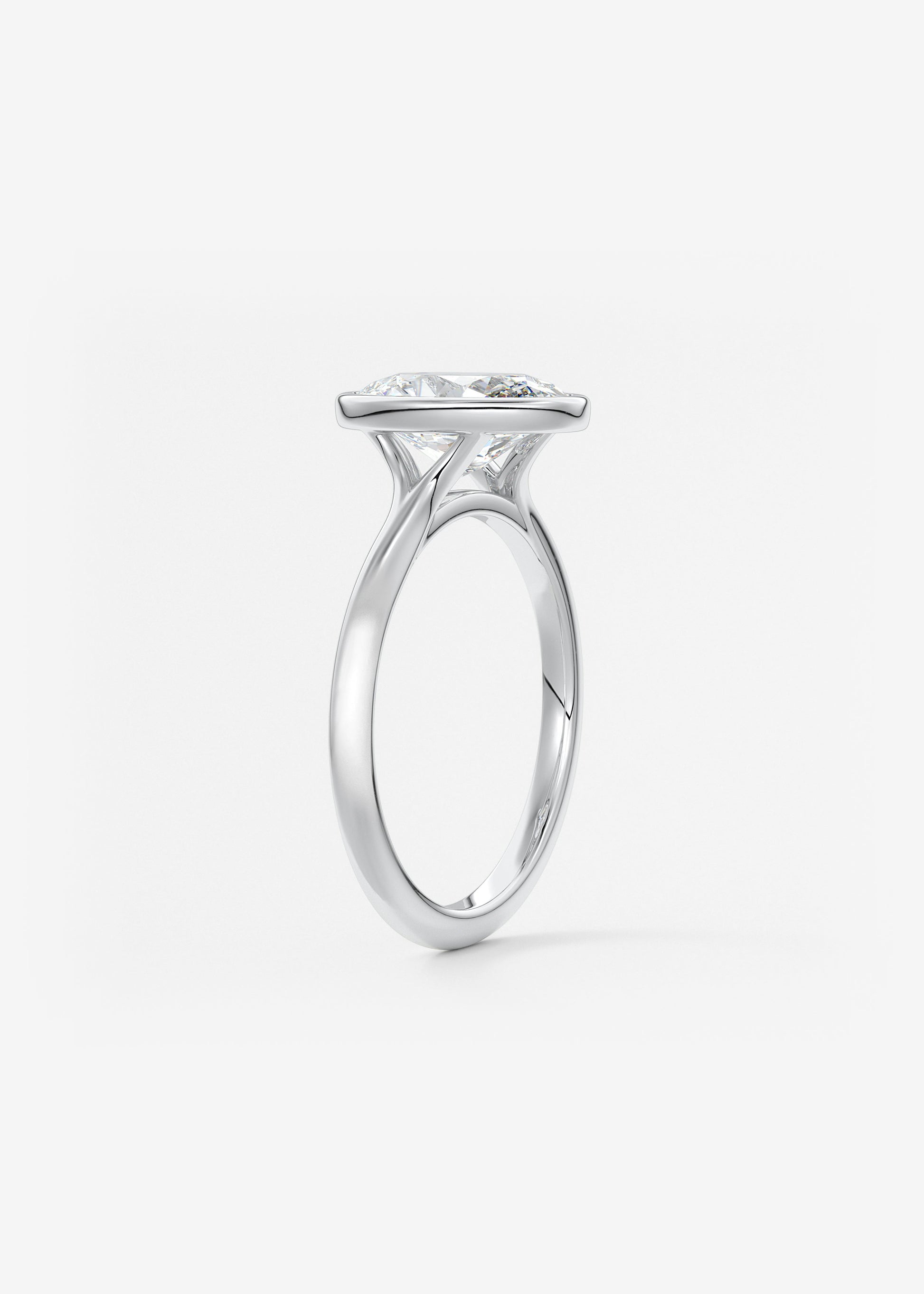 Oval Solitaire With Raised Basket Gallery Lab Grown Diamond Engagement Ring