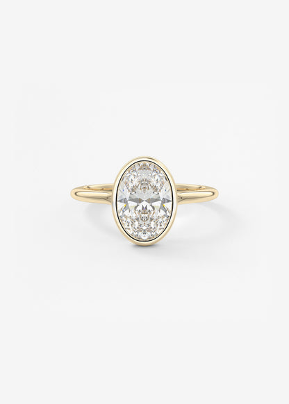 Oval Solitaire With Raised Basket Gallery Lab Grown Diamond Engagement Ring