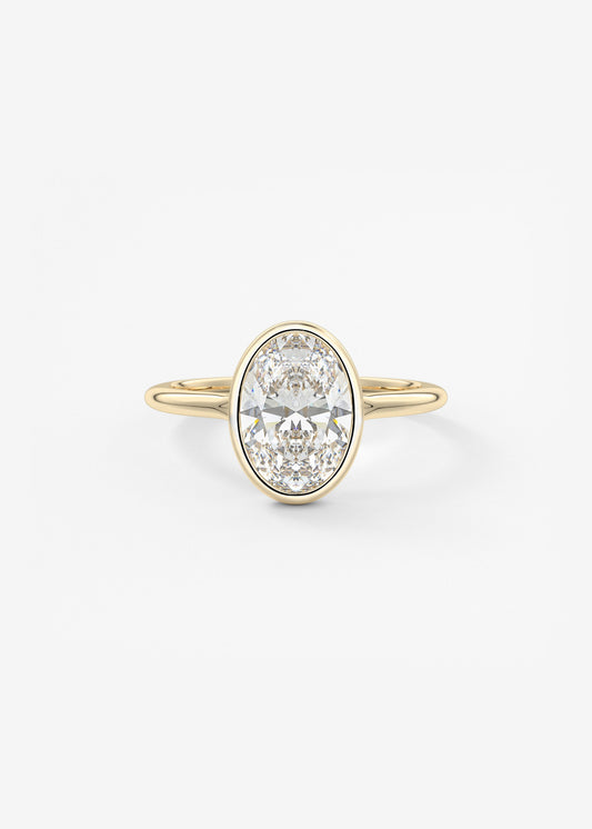 Oval Solitaire With Raised Basket Gallery Lab Grown Diamond Engagement Ring