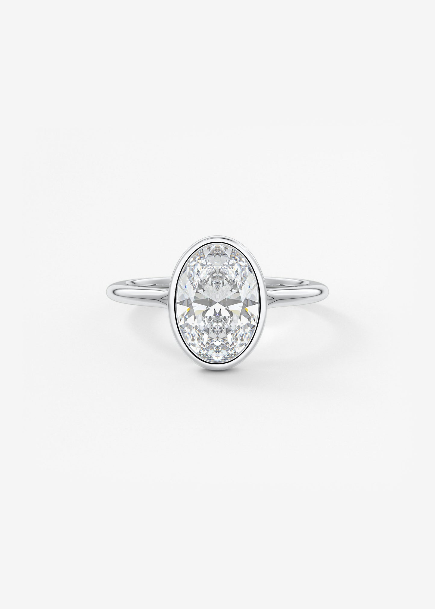 Oval Solitaire With Raised Basket Gallery Lab Grown Diamond Engagement Ring