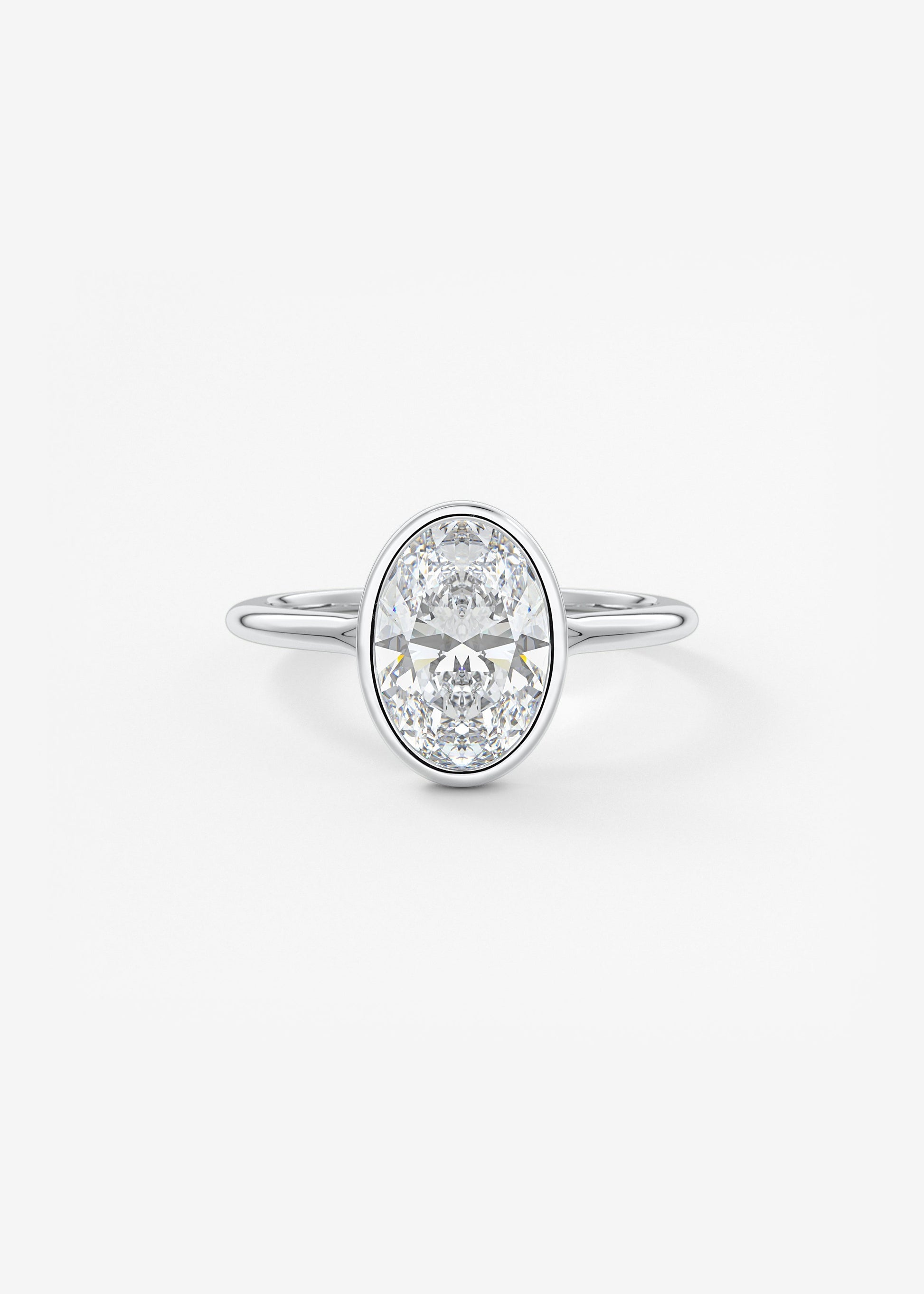 Oval Solitaire With Raised Basket Gallery Lab Grown Diamond Engagement Ring