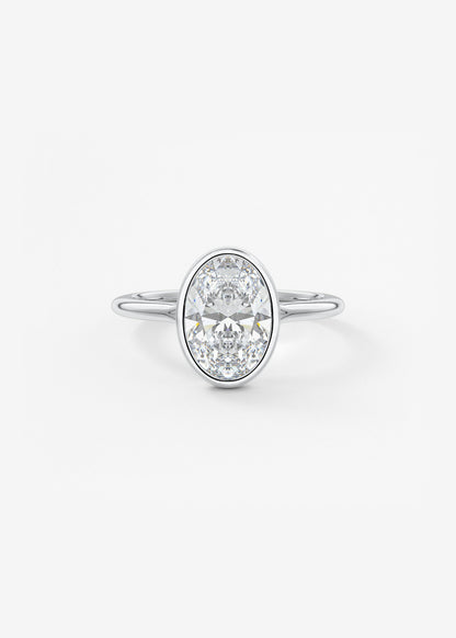 Oval Solitaire With Raised Basket Gallery Lab Grown Diamond Engagement Ring