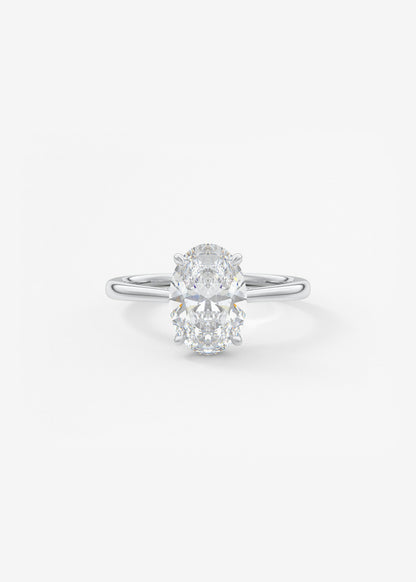 Oval Solitaire With Raised Basket Gallery Lab Grown Diamond Engagement Ring