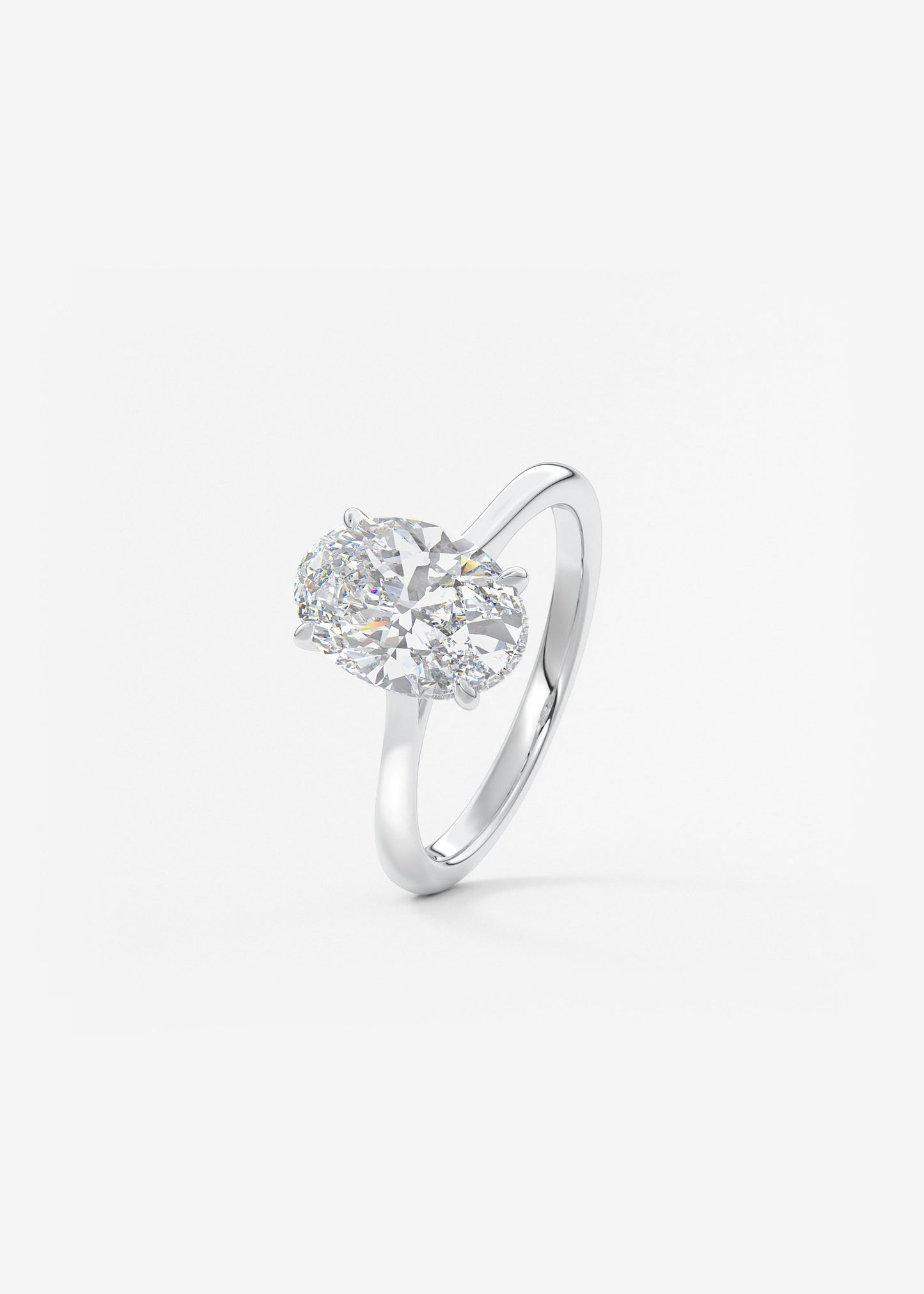Oval Solitaire With Raised Basket Gallery Lab Grown Diamond Engagement Ring