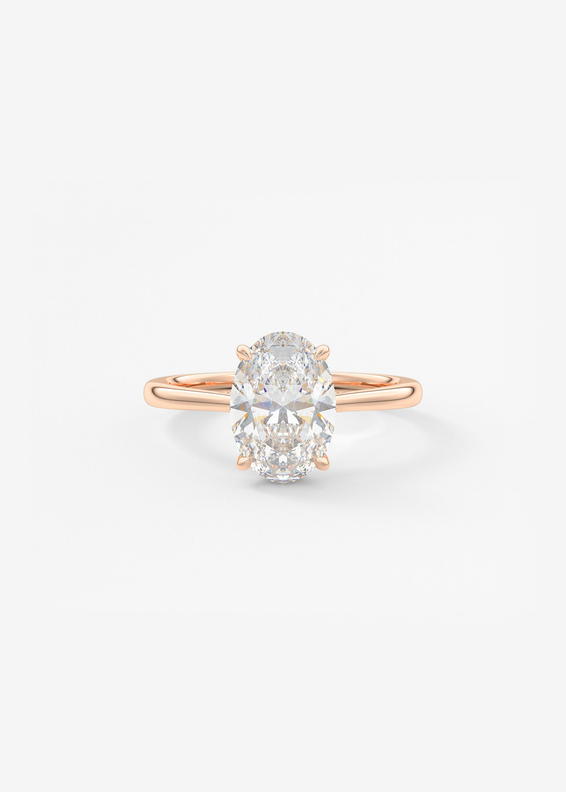 Oval Solitaire With Raised Basket Gallery Lab Grown Diamond Engagement Ring