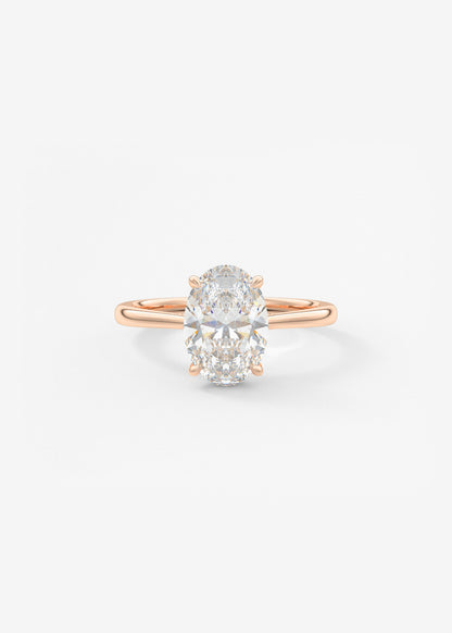 Oval Solitaire With Raised Basket Gallery Lab Grown Diamond Engagement Ring