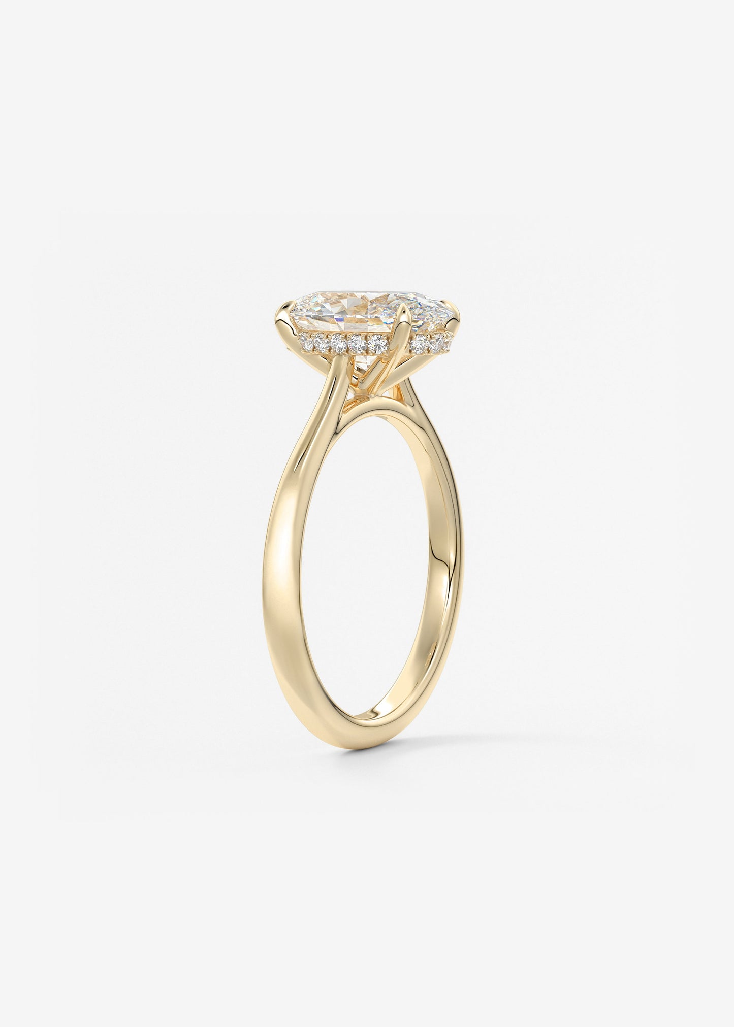 Oval Solitaire With Raised Basket Gallery Lab Grown Diamond Engagement Ring