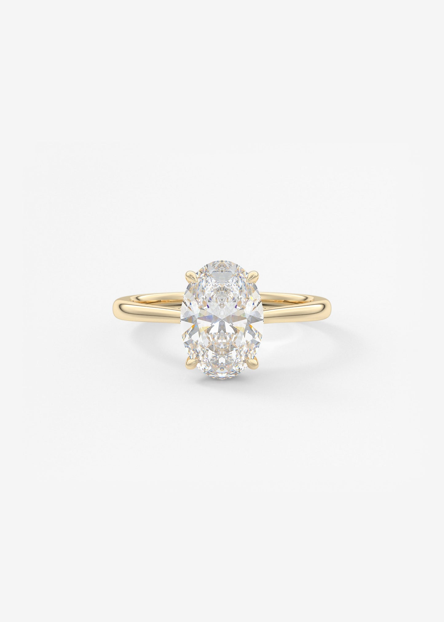 Oval Solitaire With Raised Basket Gallery Lab Grown Diamond Engagement Ring