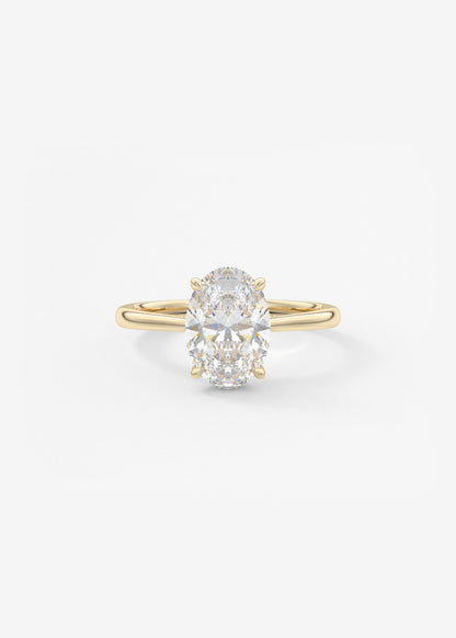 Oval Solitaire With Raised Basket Gallery Lab Grown Diamond Engagement Ring