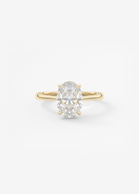 Oval Solitaire With Raised Basket Gallery Lab Grown Diamond Engagement Ring