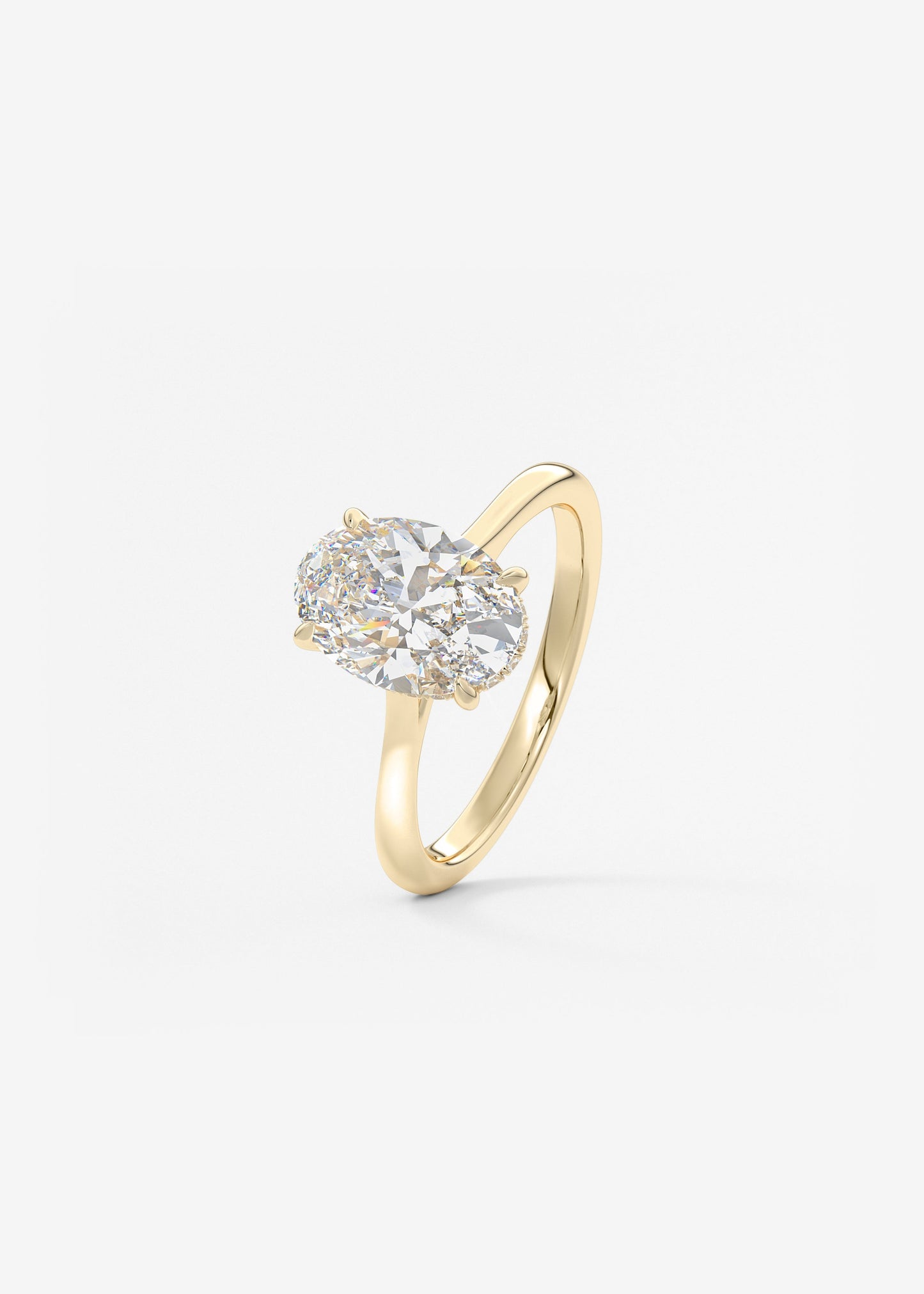 Oval Solitaire With Raised Basket Gallery Lab Grown Diamond Engagement Ring
