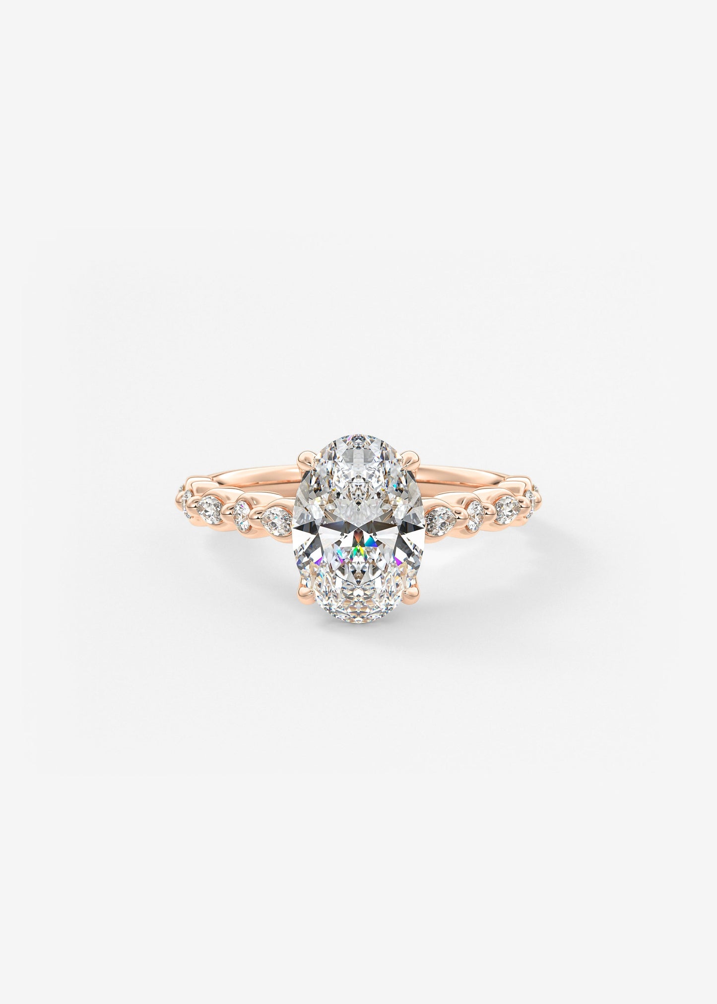 Oval Solitaire With Raised Basket Gallery Lab Grown Diamond Engagement Ring