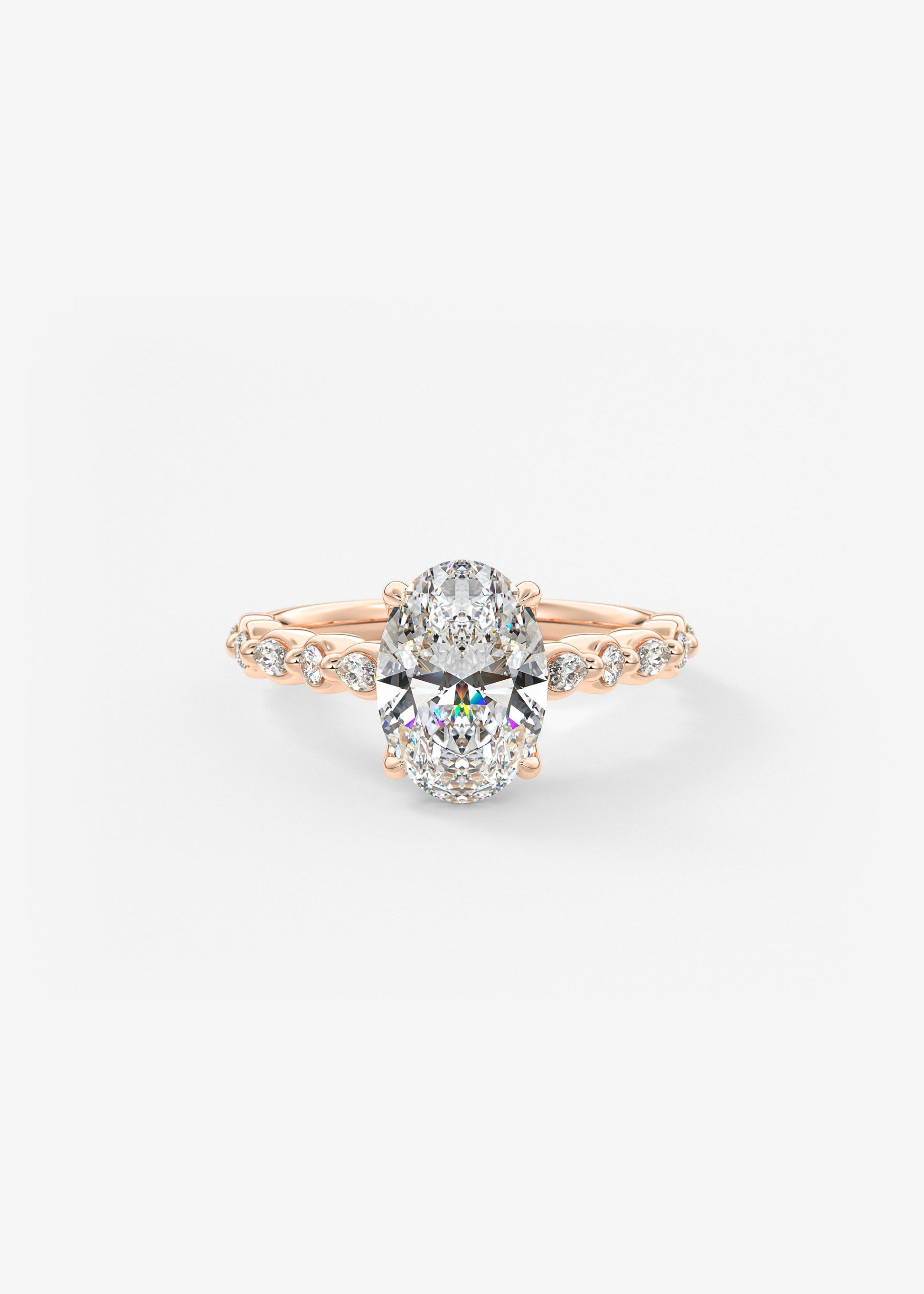 Oval Solitaire With Raised Basket Gallery Lab Grown Diamond Engagement Ring