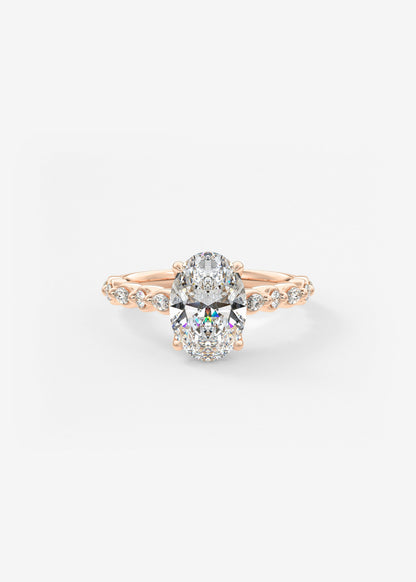 Oval Solitaire With Raised Basket Gallery Lab Grown Diamond Engagement Ring