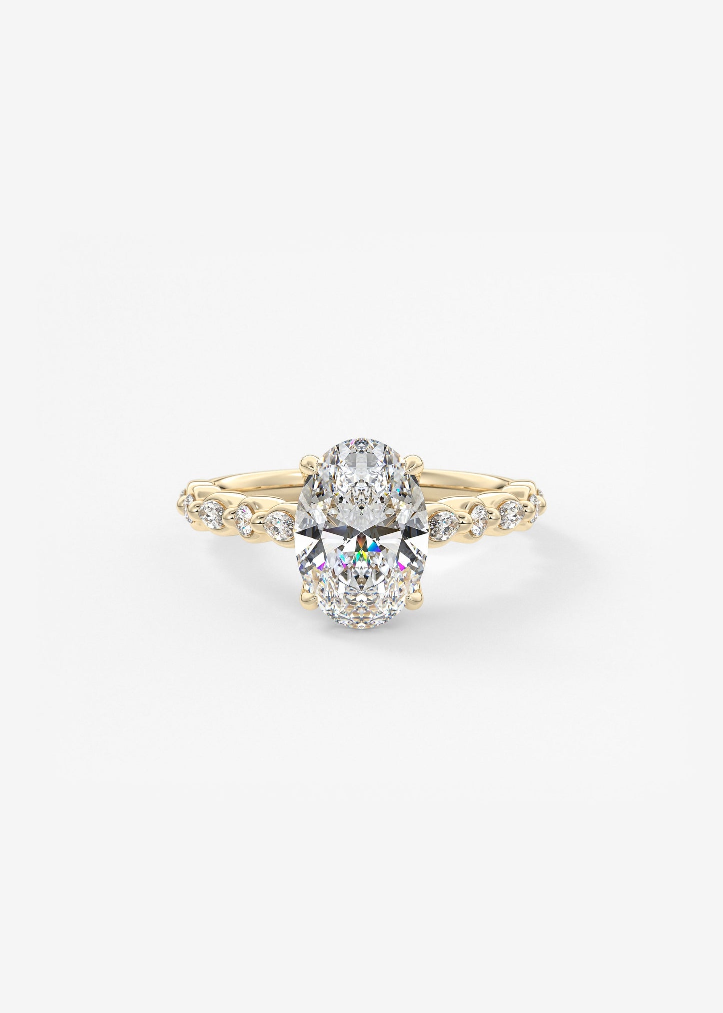 Oval Solitaire With Raised Basket Gallery Lab Grown Diamond Engagement Ring