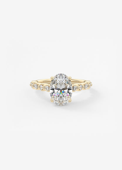 Oval Solitaire With Raised Basket Gallery Lab Grown Diamond Engagement Ring