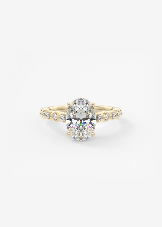 Oval Solitaire With Raised Basket Gallery Lab Grown Diamond Engagement Ring
