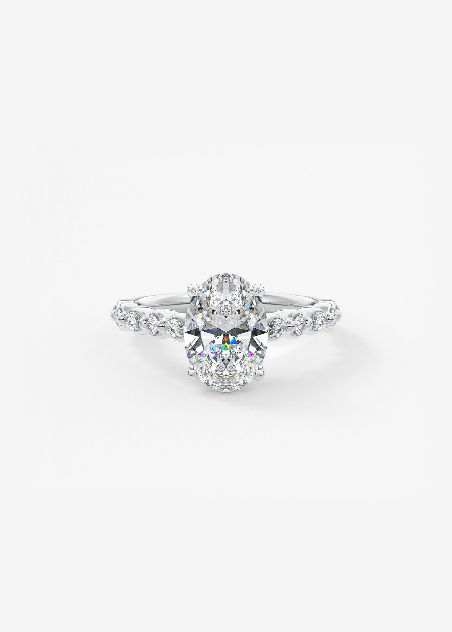 Oval Solitaire With Raised Basket Gallery Lab Grown Diamond Engagement Ring
