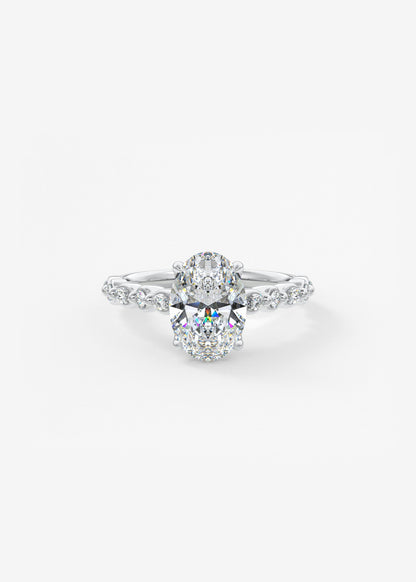 Oval Solitaire With Raised Basket Gallery Lab Grown Diamond Engagement Ring