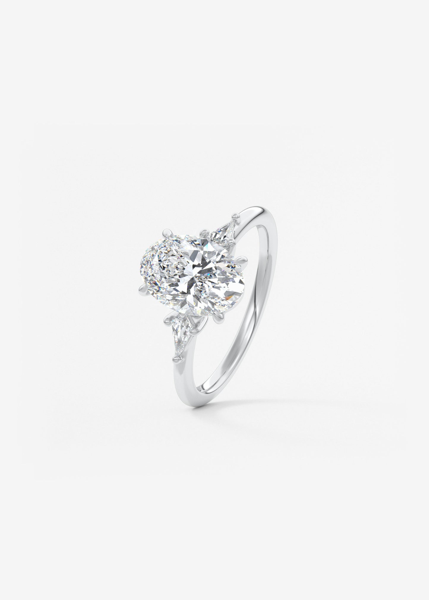 Oval Solitaire With Raised Basket Gallery Lab Grown Diamond Engagement Ring