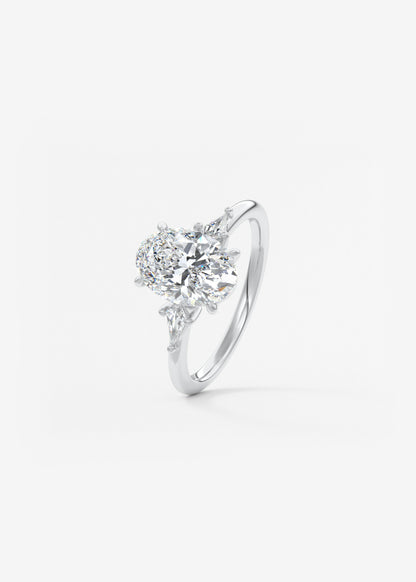 Oval Solitaire With Raised Basket Gallery Lab Grown Diamond Engagement Ring
