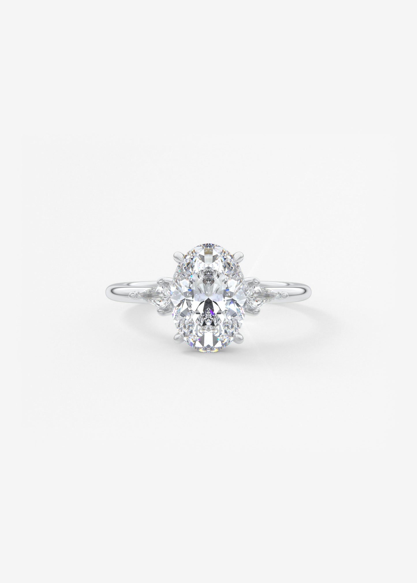 Oval Solitaire With Raised Basket Gallery Lab Grown Diamond Engagement Ring