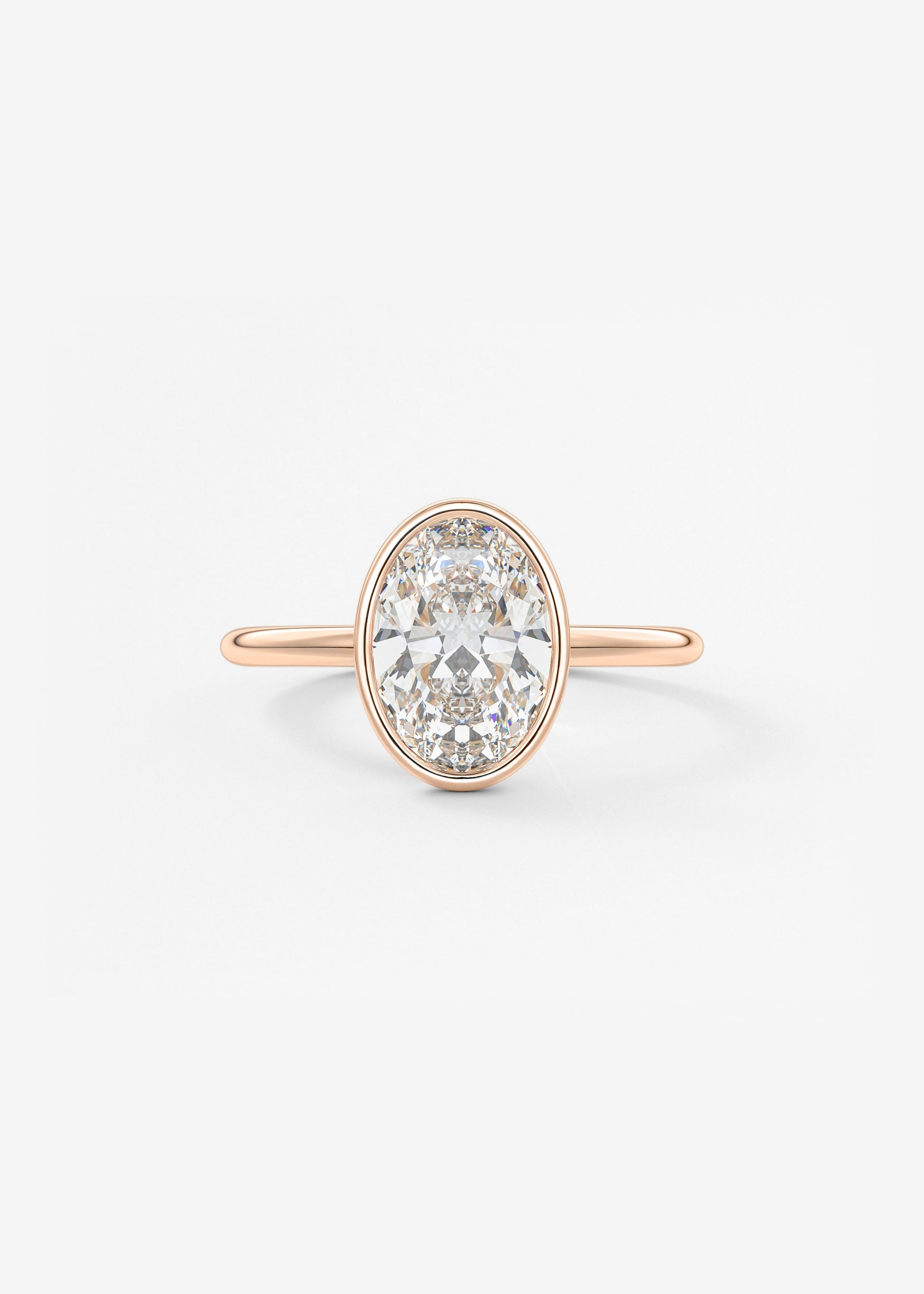 Oval Solitaire With Raised Basket Gallery Lab Grown Diamond Engagement Ring