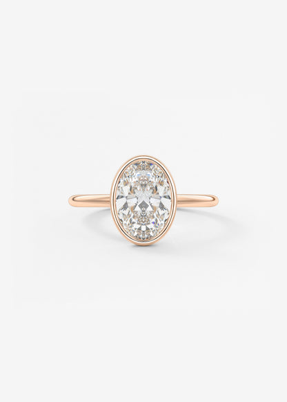 Oval Solitaire With Raised Basket Gallery Lab Grown Diamond Engagement Ring