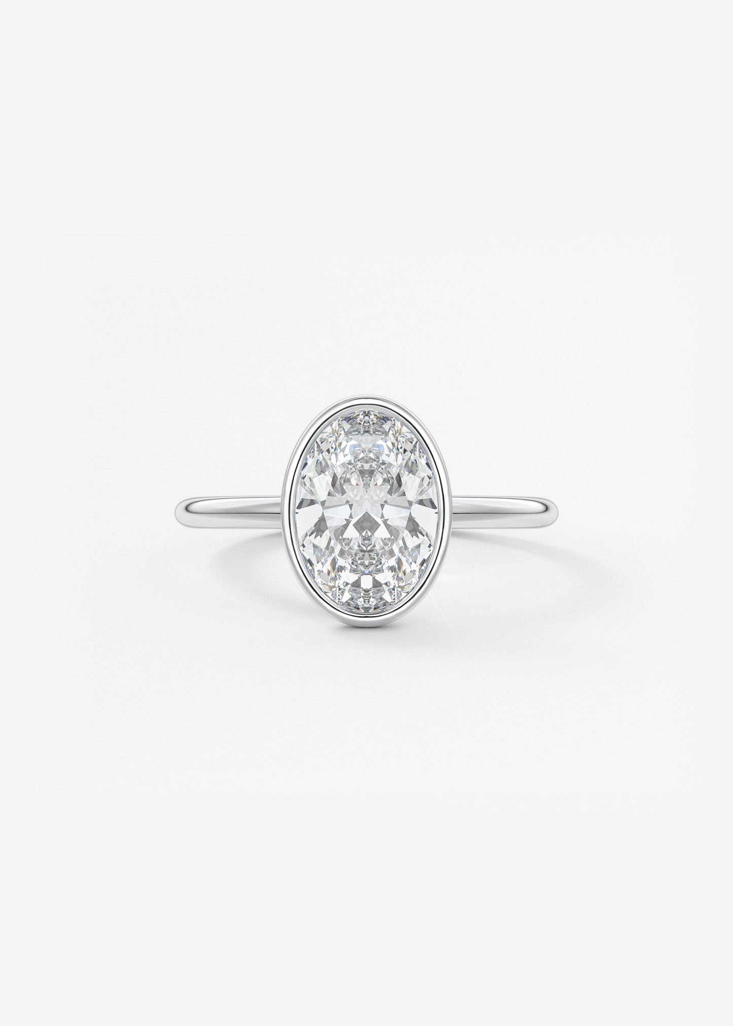 Oval Solitaire With Raised Basket Gallery Lab Grown Diamond Engagement Ring