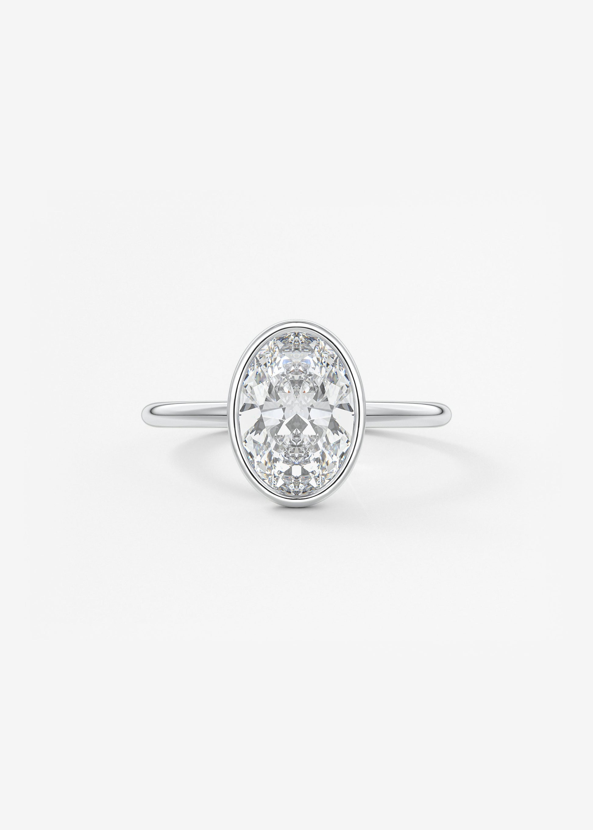 Oval Solitaire With Raised Basket Gallery Lab Grown Diamond Engagement Ring