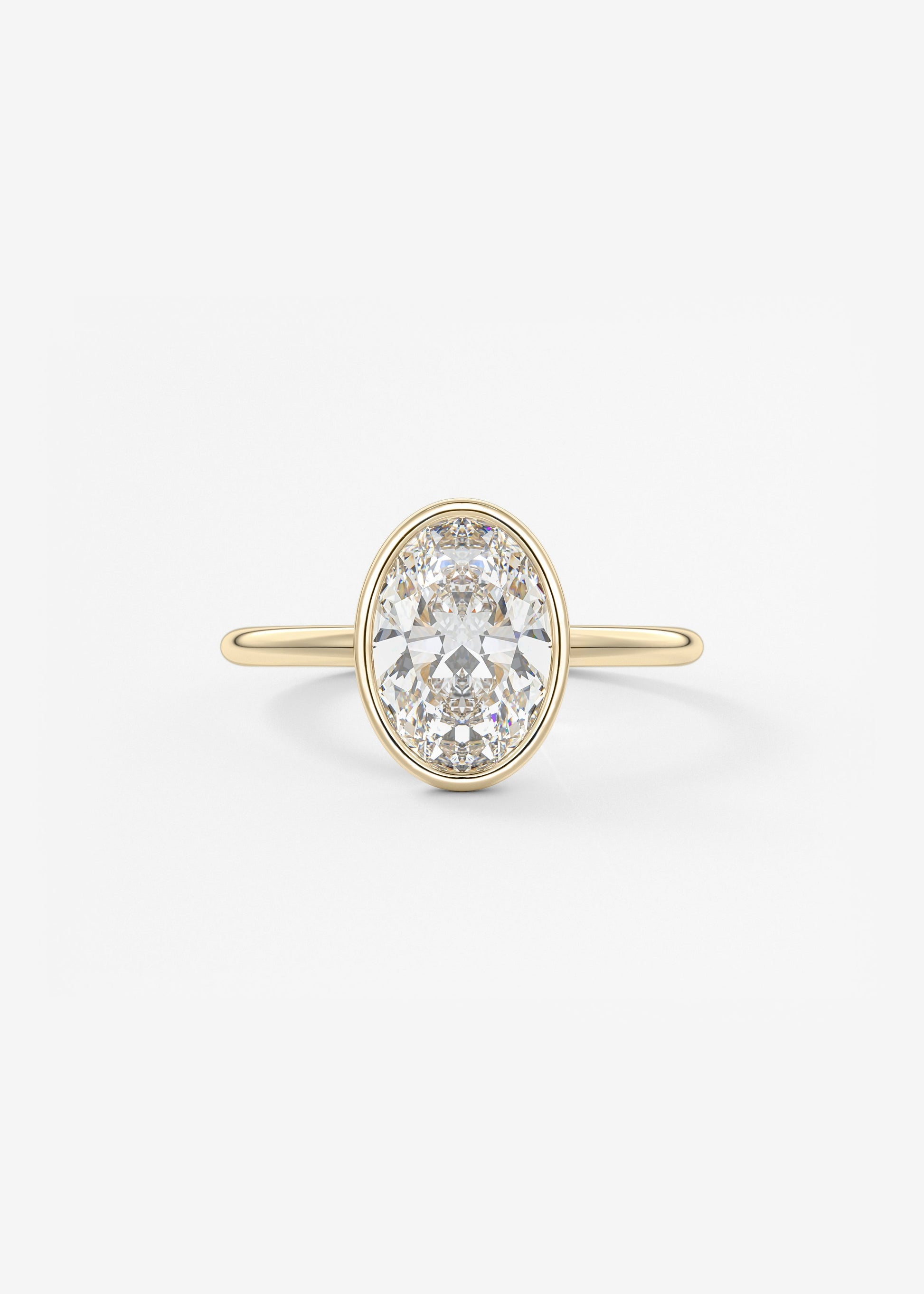 Oval Solitaire With Raised Basket Gallery Lab Grown Diamond Engagement Ring