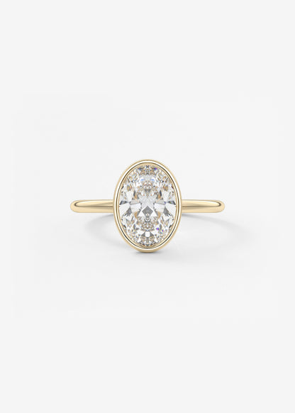 Oval Solitaire With Raised Basket Gallery Lab Grown Diamond Engagement Ring