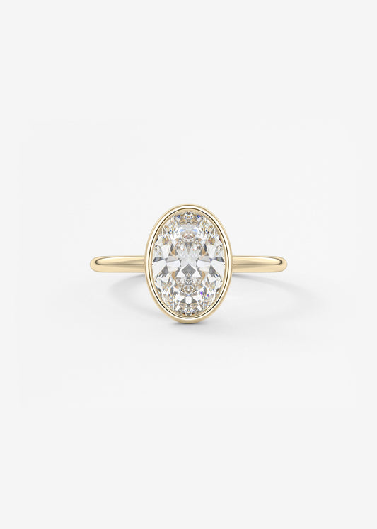 Oval Solitaire With Raised Basket Gallery Lab Grown Diamond Engagement Ring
