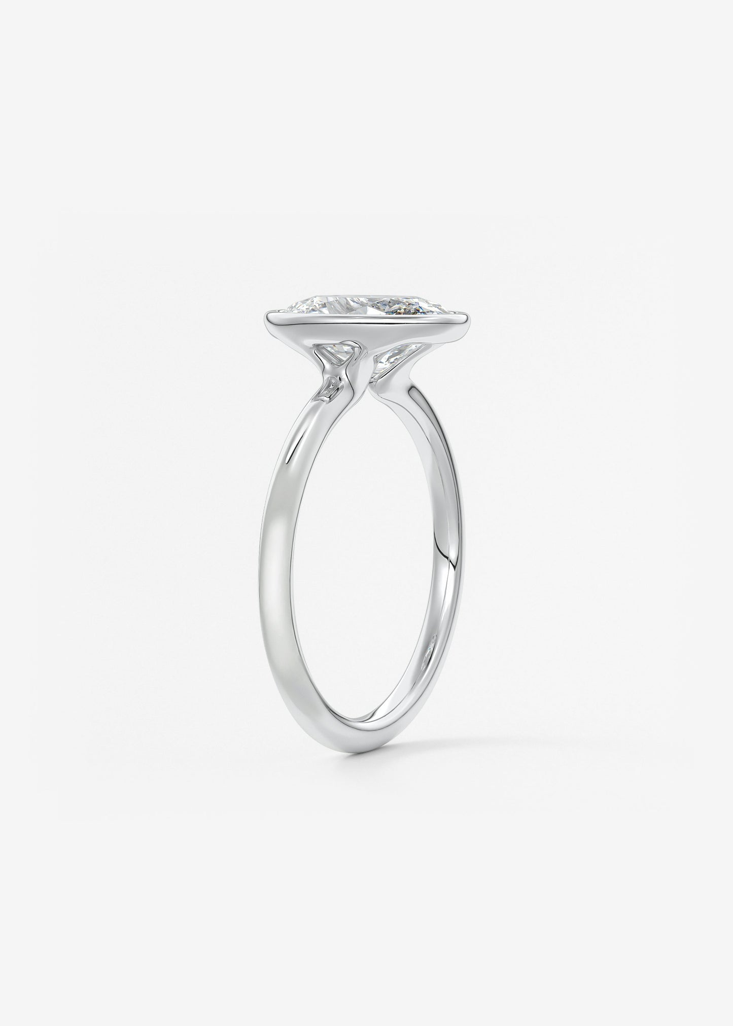 Oval Solitaire With Raised Basket Gallery Lab Grown Diamond Engagement Ring