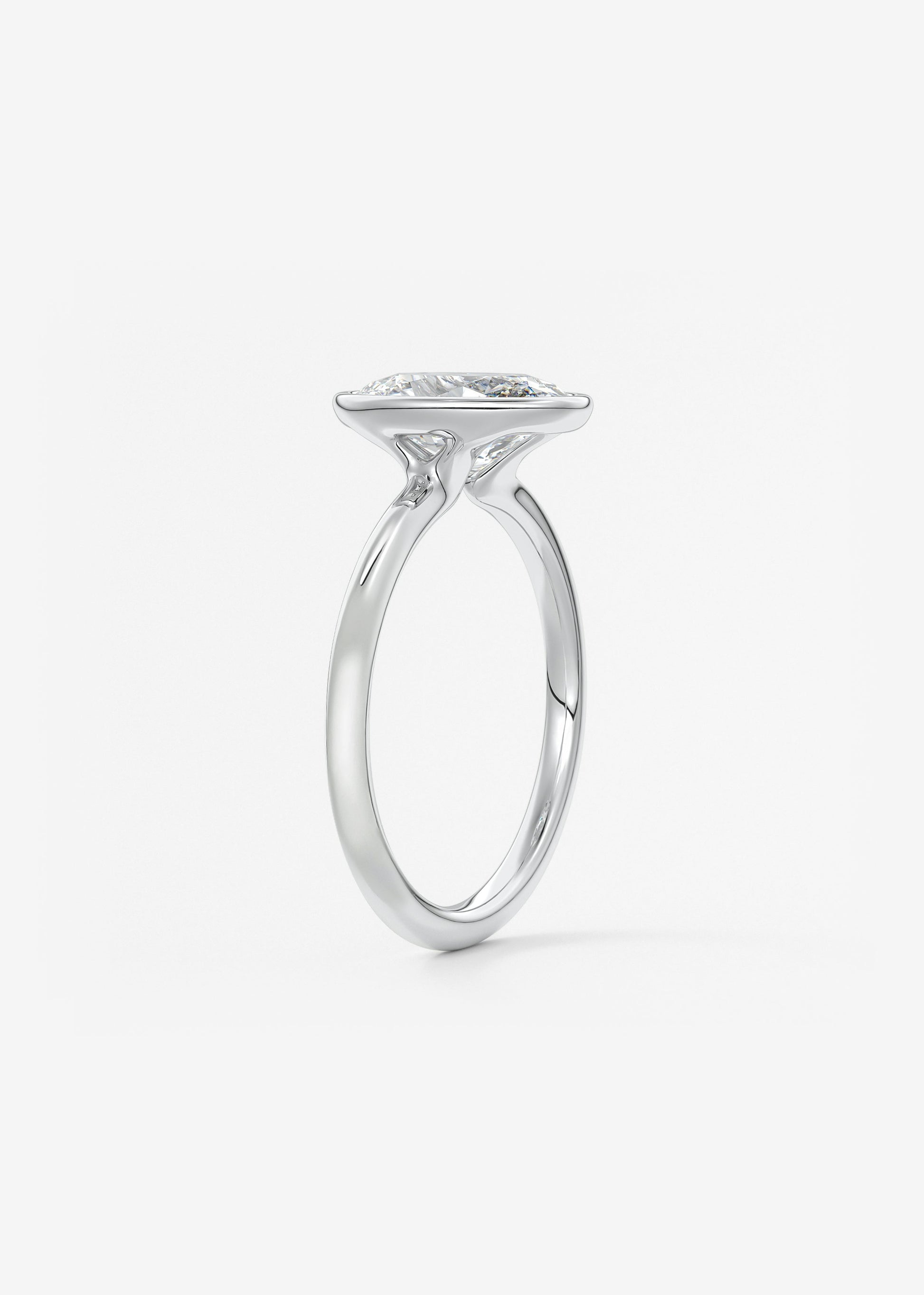 Oval Solitaire With Raised Basket Gallery Lab Grown Diamond Engagement Ring