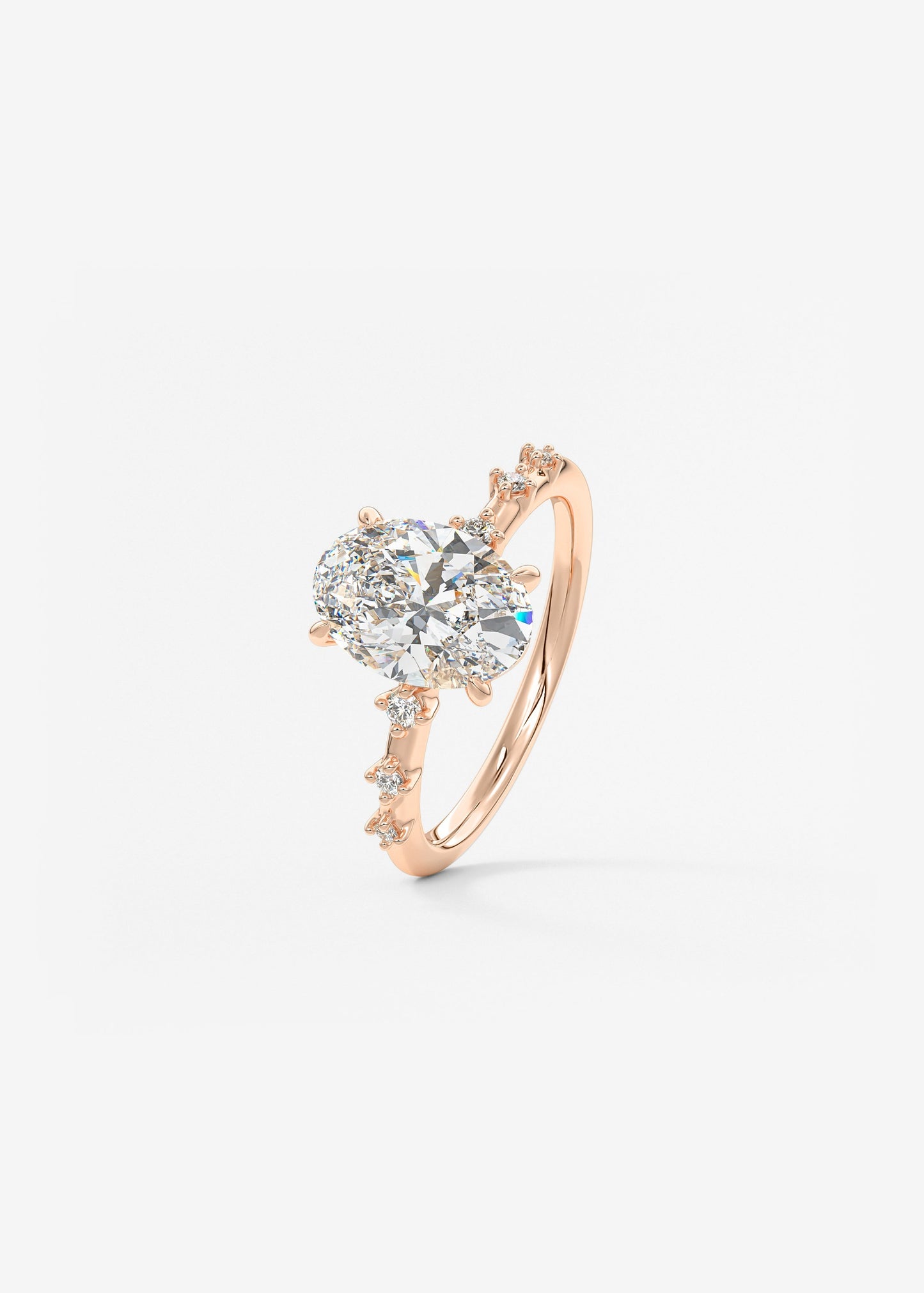 Oval Solitaire With Raised Basket Gallery Lab Grown Diamond Engagement Ring