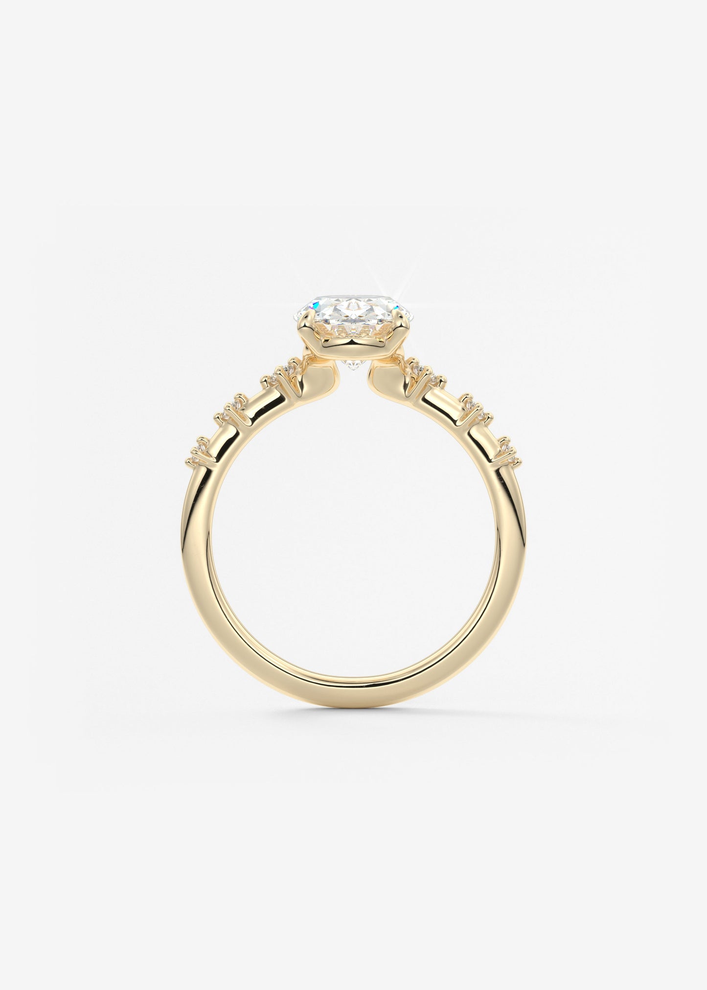 Oval Solitaire With Raised Basket Gallery Lab Grown Diamond Engagement Ring