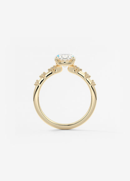 Oval Solitaire With Raised Basket Gallery Lab Grown Diamond Engagement Ring