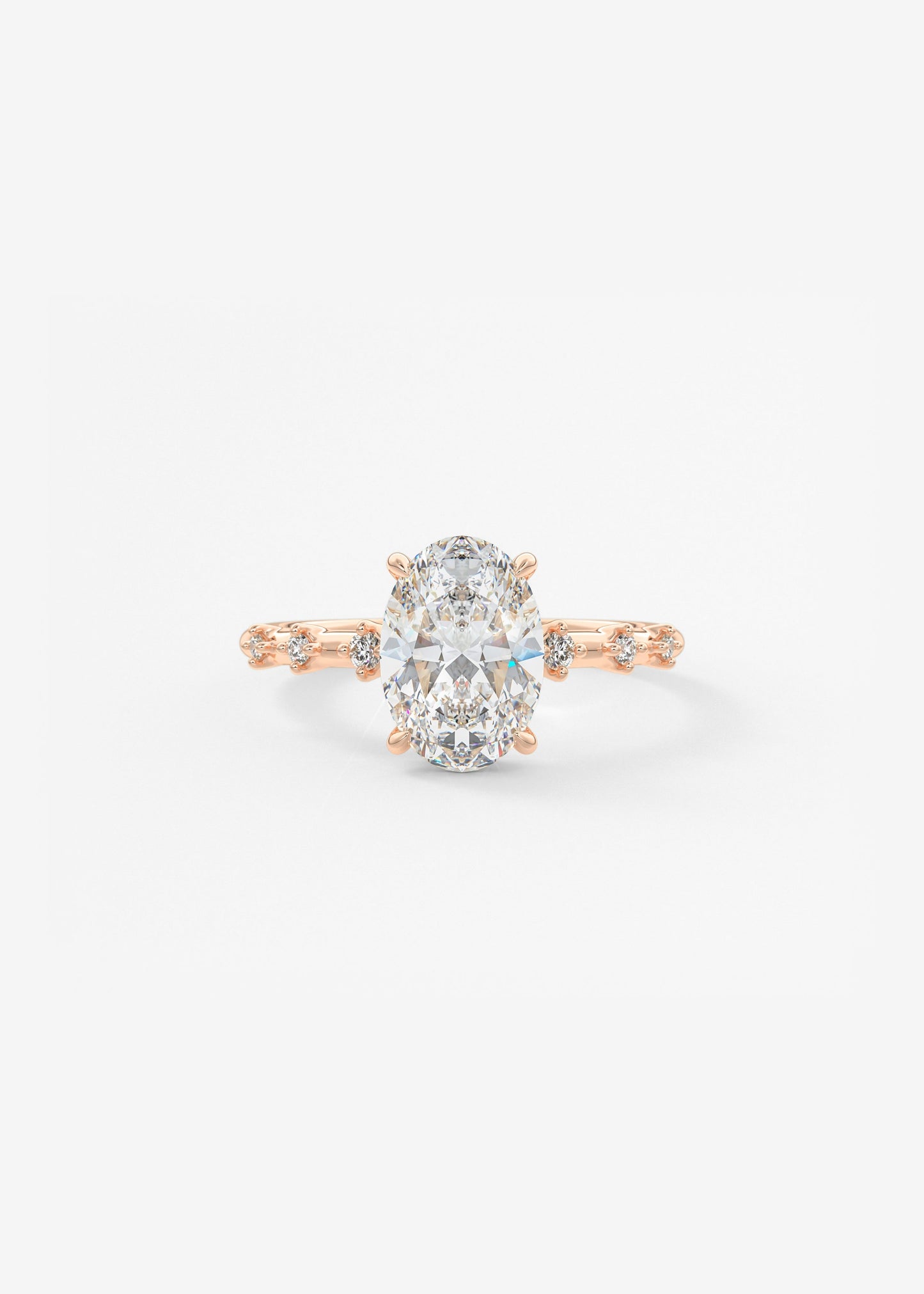 Oval Solitaire With Raised Basket Gallery Lab Grown Diamond Engagement Ring