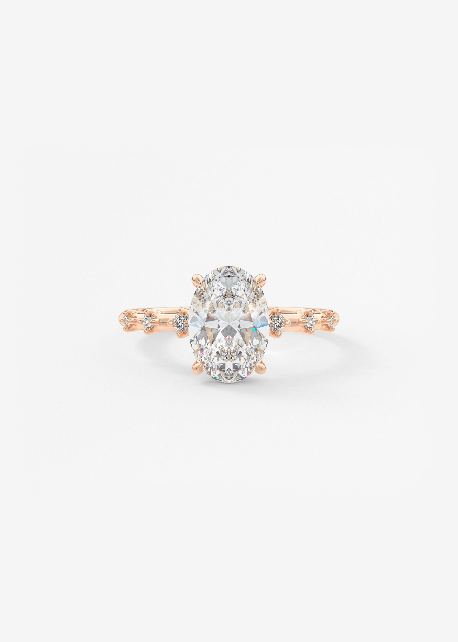 Oval Solitaire With Raised Basket Gallery Lab Grown Diamond Engagement Ring