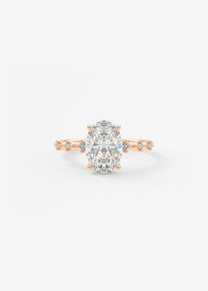 Oval Solitaire With Raised Basket Gallery Lab Grown Diamond Engagement Ring