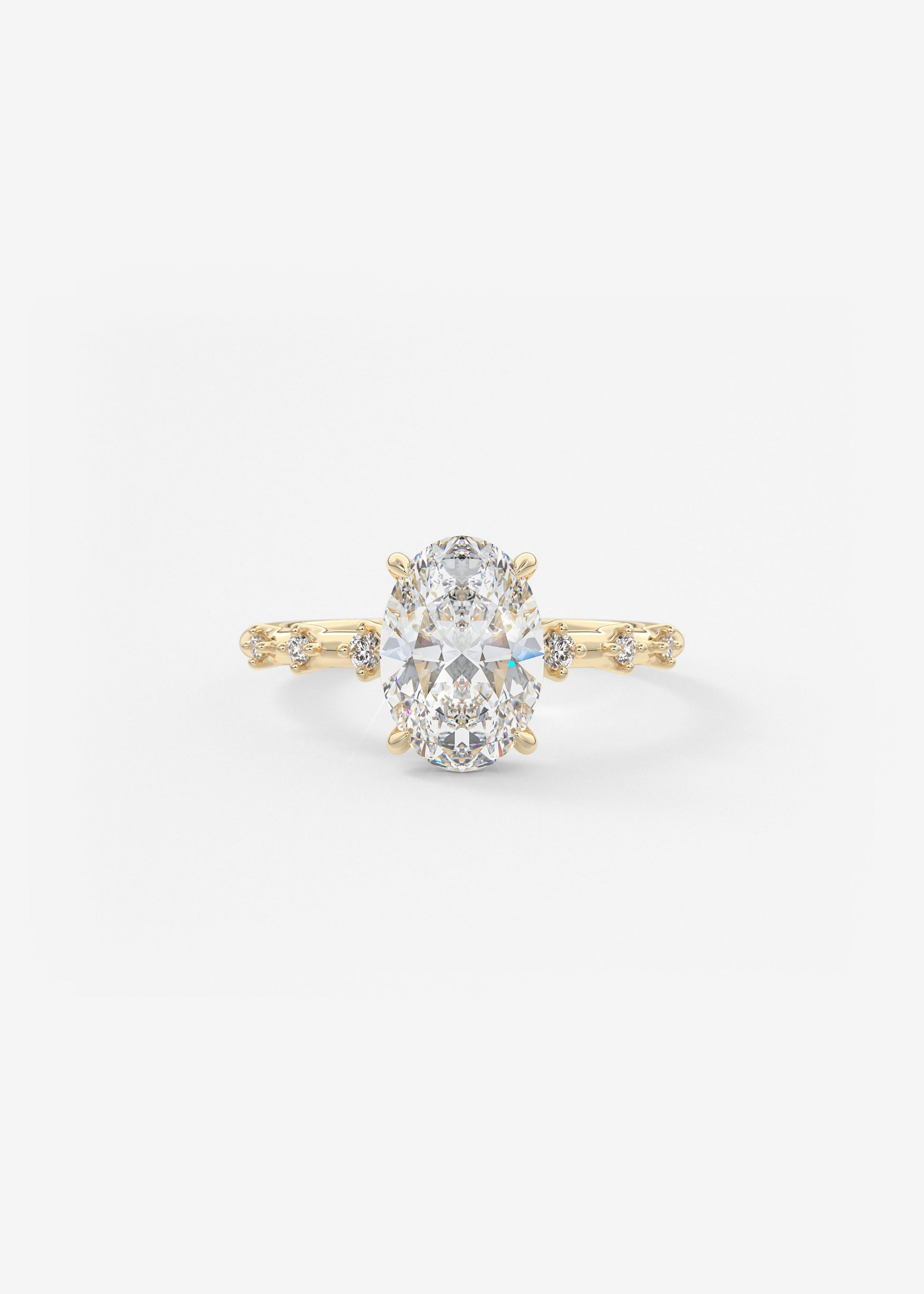 Oval Solitaire With Raised Basket Gallery Lab Grown Diamond Engagement Ring