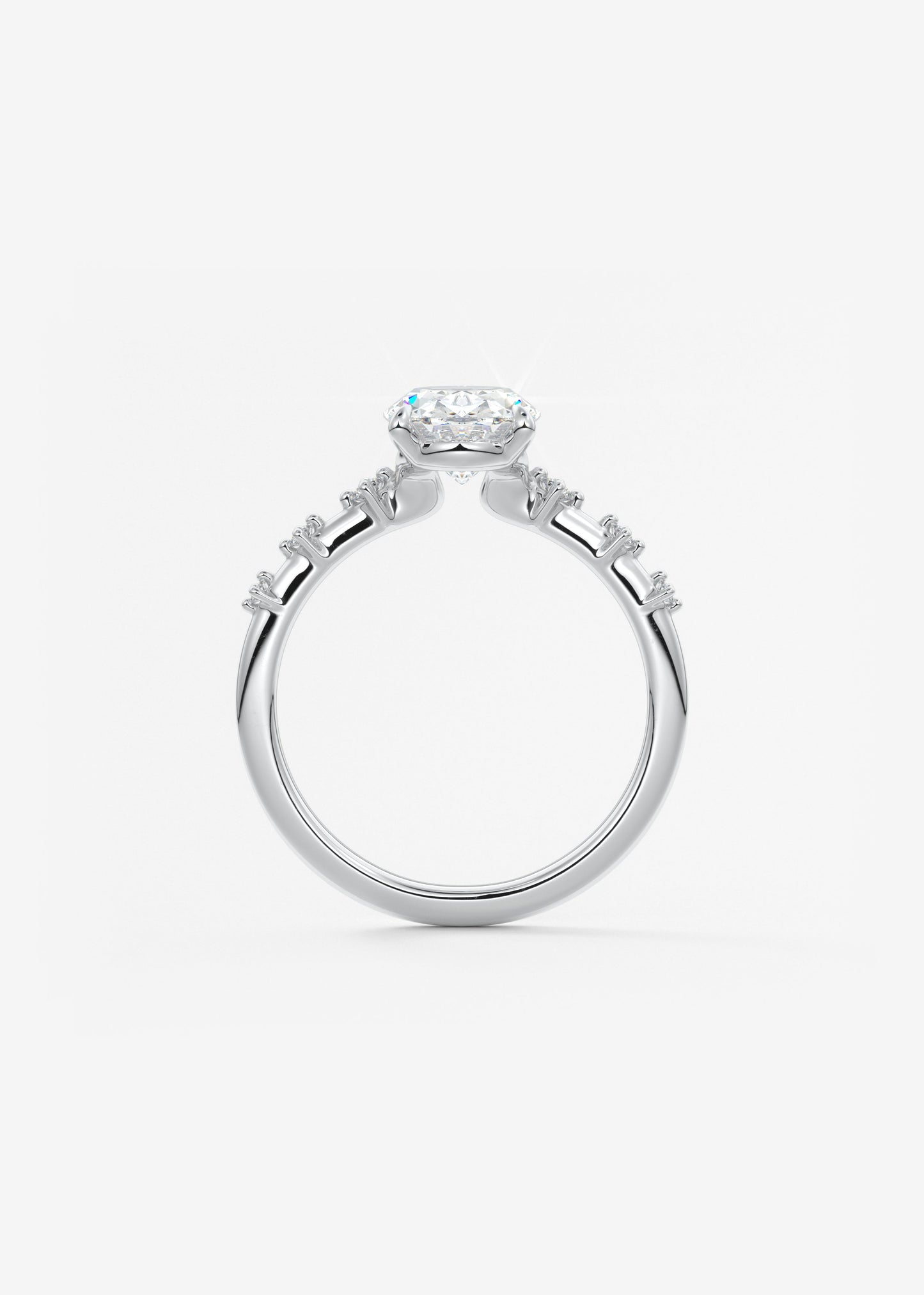 Oval Solitaire With Raised Basket Gallery Lab Grown Diamond Engagement Ring
